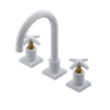 Rubinet Widespread Lav. Set. (less drain) White
