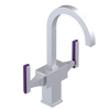 Rubinet Single Hole Dual Handle Lav. Set. (less drain) Satin Chrome