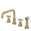 Rubinet Widespread Kitchen Set with Hand Spray Satin Brass