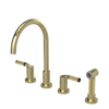 Rubinet Widespread Kitchen Set with Hand Spray Gold