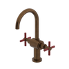 Rubinet Single Hole Dual Handle Lav. Set with LaSalle Spout (less drain) Tuscan Brass