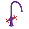 Rubinet Two Handle Single Hole Kitchen Set Purple Haze