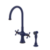 Rubinet Two Handle Single Hole Kitchen Set with Hand Spray Midnight Blue