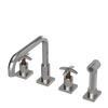 Rubinet Widespread Kitchen Set with Genesis Spout with Hand Spray Polished Nickel