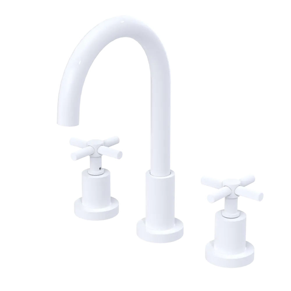 Rubinet Widespread Kitchen Set with LaSalle Spout White