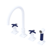 Rubinet Widespread Kitchen Set with Hand Spray Matt White