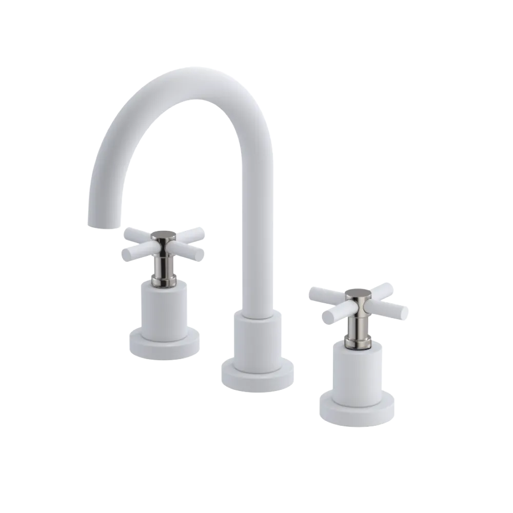 Rubinet Widespread Lav. Set. (less drain) Matt White