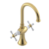 Rubinet Single Hole Dual Handle Lav. Set. (less drain) Satin Brass