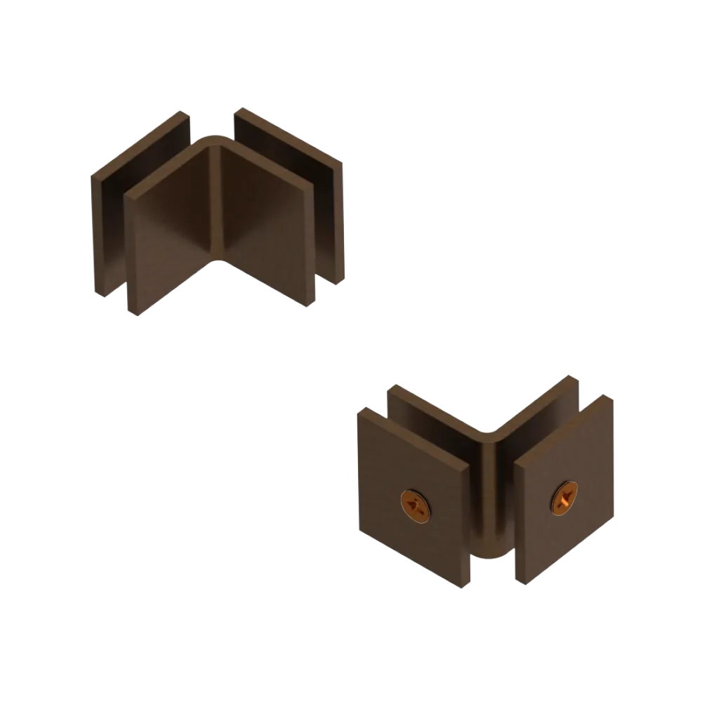 Rubinet 90 Glass to Glass Open Face Tuscan Brass