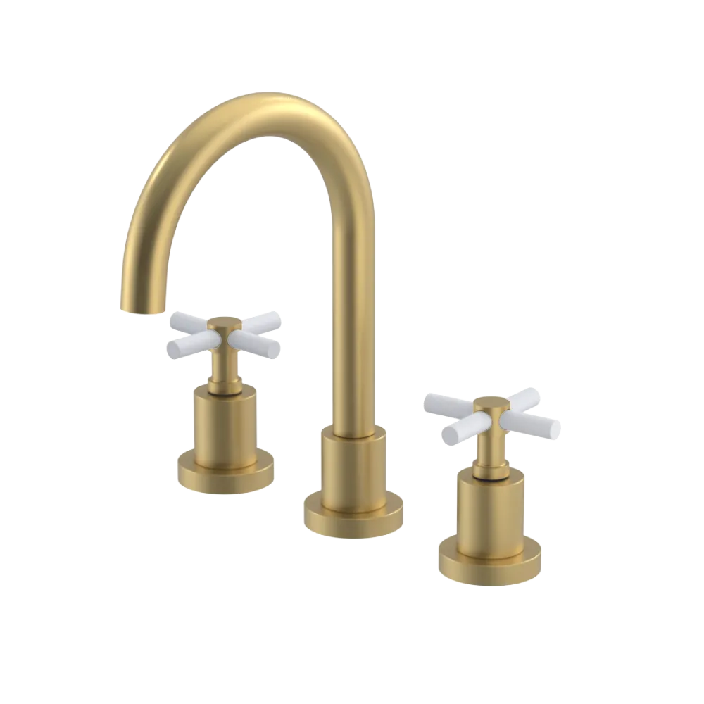 Rubinet Widespread Lav. Set. (less drain) Satin Brass