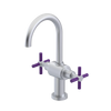 Rubinet Single Hole Dual Handle Lav. Set with LaSalle Spout (less drain) Satin Chrome