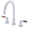 Rubinet Widespread Kitchen Set Matt White