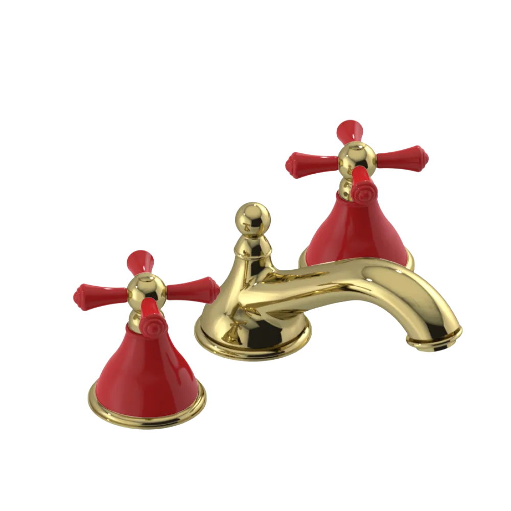 Rubinet Widespread Lav. Set. (less drain) Natural Brass