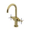 Rubinet Single Hole Dual Handle Lav. Set with LaSalle Spout (less drain) Natural Brass