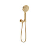 Baril 3-spray anti-limestone hand shower on wall-mounted supply elbow