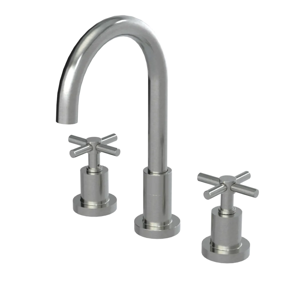 Rubinet Widespread Kitchen Set with LaSalle Spout Satin Nickel