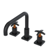 Rubinet Widespread Kitchen Set with Genesis Spout Matt Black