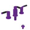 Rubinet Bidet Fitting with Spray, Diverter, and Vacum Breaker (Less Drain) Purple Haze