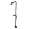 Rubinet Pressure Balance Outdoor Shower with Hand Held Shower & 10" Shower Head (with shelf) - 304 Stainless Steel Black