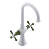 Rubinet Single Hole Dual Handle Lav. Set. (less drain) White