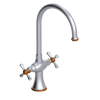 Rubinet Two Handle Single Hole Kitchen Set Satin Chrome