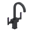 Rubinet Single Hole Dual Handle Lav. Set. (less drain) Matt Black