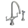 Rubinet Two Handle Single Hole Kitchen Set with Hand Spray Satin Nickel