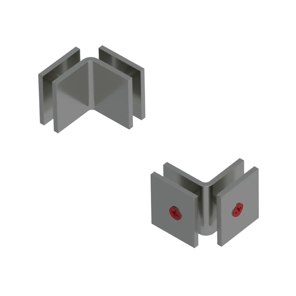 Rubinet 90 Glass to Glass Open Face Satin Nickel