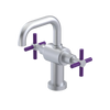 Rubinet Single Hole Dual Handle Lav. Set. (less drain) Satin Chrome