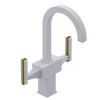 Rubinet Single Hole Dual Handle Lav. Set. (less drain) Matt White