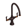 Rubinet Two Handle Single Hole Kitchen Set Tuscan Brass