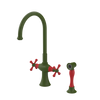 Rubinet Two Handle Single Hole Kitchen Set with Hand Spray Green Envy