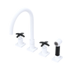 Rubinet Widespread Kitchen Set with Hand Spray Matt White