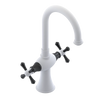 Rubinet Single Hole Dual Handle Lav. Set. (less drain) Matt White