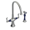 Rubinet Two Handle Single Hole Kitchen Set with Hand Spray Satin Nickel