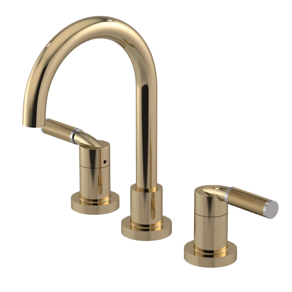 Rubinet Widespread Lav. Set. (less drain) Gold