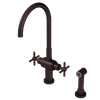 Rubinet Two Handle Single Hole Kitchen Set with LaSalle Spout with Hand Spray Oil Rubbed Bronze