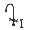 Rubinet Two Handle Single Hole Kitchen Set with Hand Spray Oil Rubbed Bronze