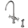 Rubinet Two Handle Single Hole Kitchen Set with LaSalle Spout with Hand Spray Polished Nickel
