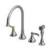Rubinet Widespread Kitchen Set with Hand Spray Satin Nickel