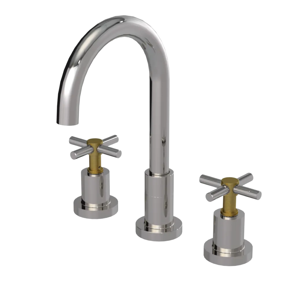 Rubinet Widespread Kitchen Set with LaSalle Spout Polished Nickel