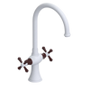 Rubinet Two Handle Single Hole Kitchen Set Matt White