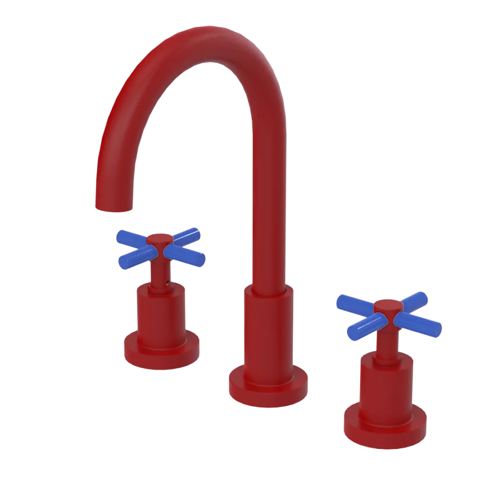 Rubinet Widespread Kitchen Set with LaSalle Spout Maroon