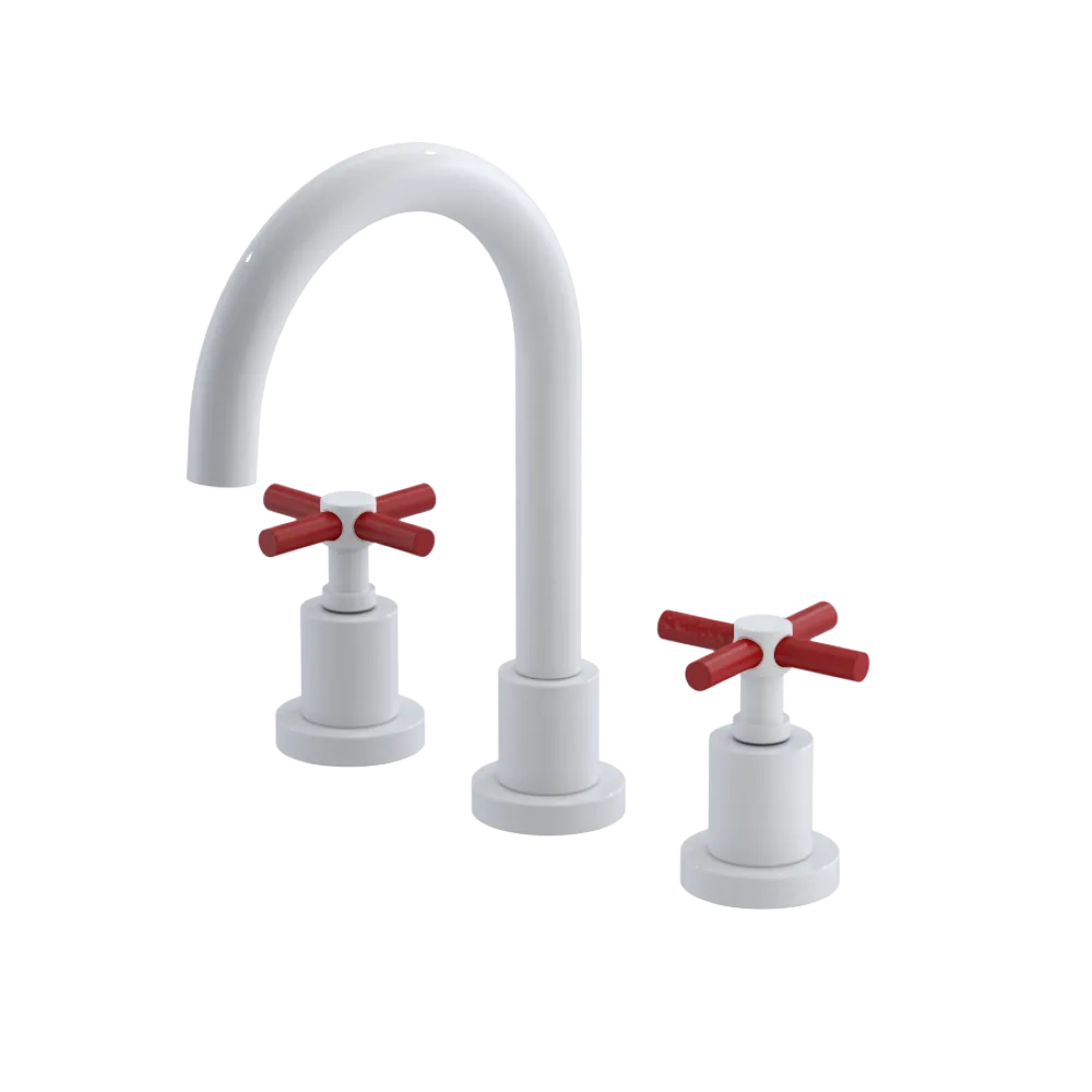 Rubinet Widespread Lav. Set. (less drain) White