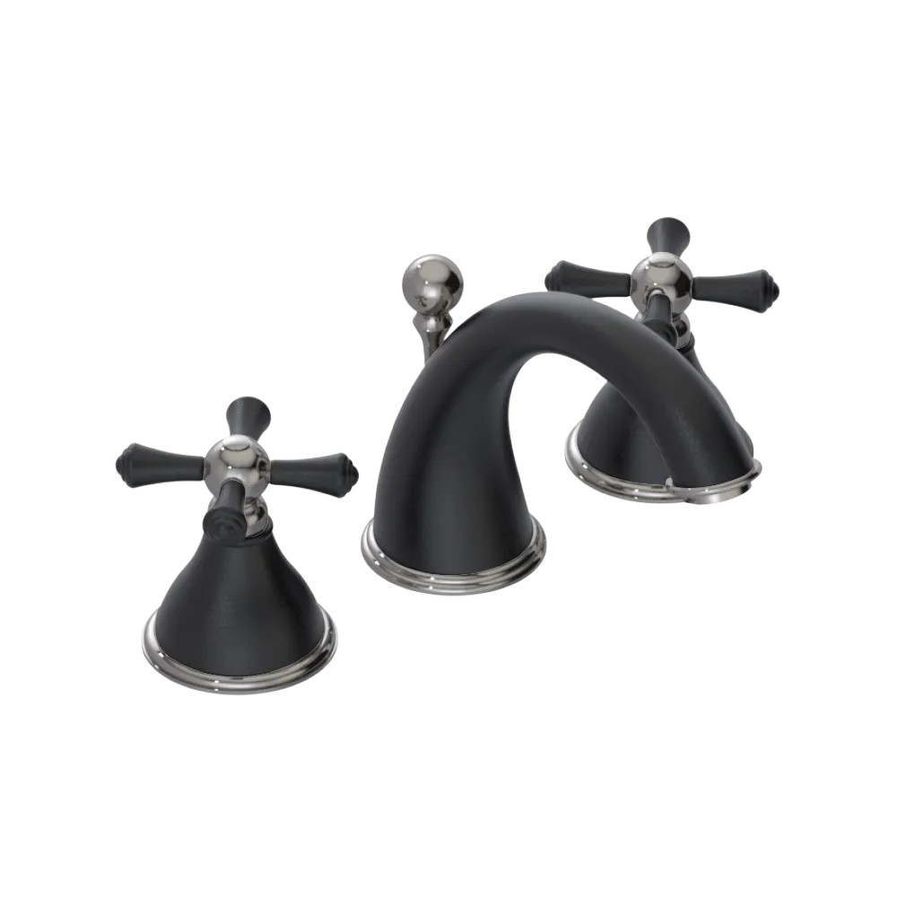 Rubinet Widespread Lav. Set. (less drain) Matt Black
