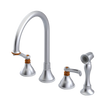 Rubinet Widespread Kitchen Set with Hand Spray Satin Chrome