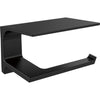 Pivotal Tissue Holder With Shelf - Matte Black