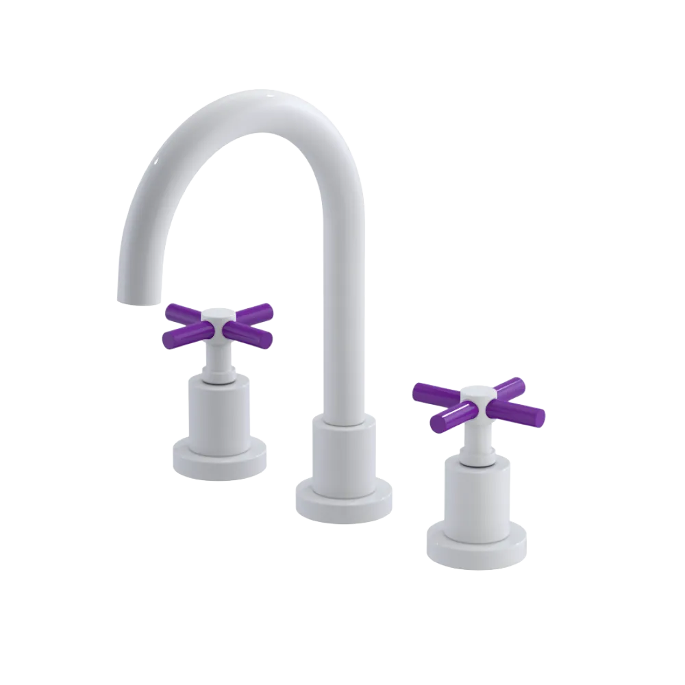 Rubinet Widespread Lav. Set. (less drain) White