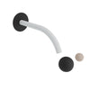 Baril Wall-mounted lavatory faucet spout with deck-mounted handles, drain not included