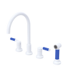 Rubinet Widespread Kitchen Set with Hand Spray White